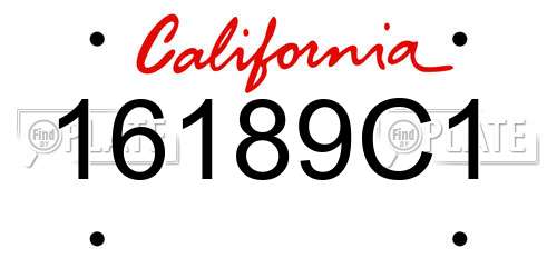 16189C1 California License Plate