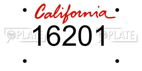 16201 California License Plate