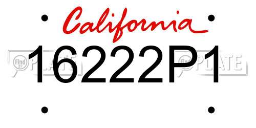 16222P1 California License Plate