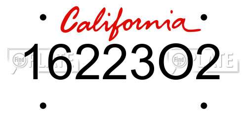 16223O2 California License Plate