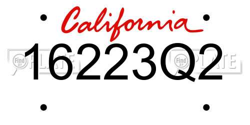 16223Q2 California License Plate