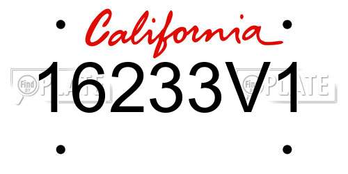 16233V1 California License Plate
