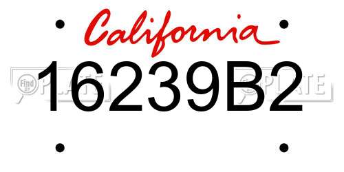 16239B2 California License Plate