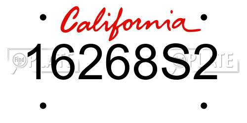 16268S2 California License Plate