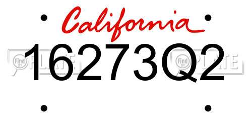 16273Q2 California License Plate