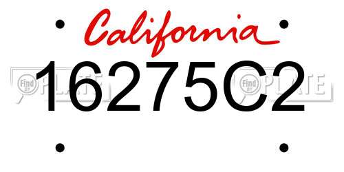 16275C2 California License Plate
