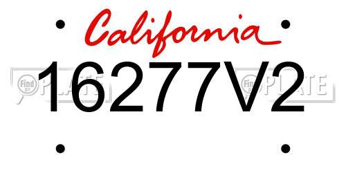 16277V2 California License Plate