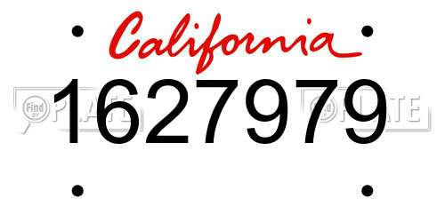 1627979 California License Plate