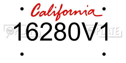 16280V1 California License Plate