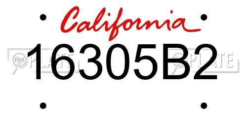 16305B2 California License Plate