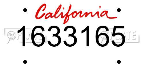 1633165 California License Plate