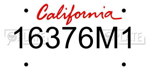 16376M1 California License Plate