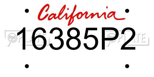 16385P2 California License Plate
