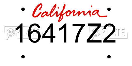 16417Z2 California License Plate