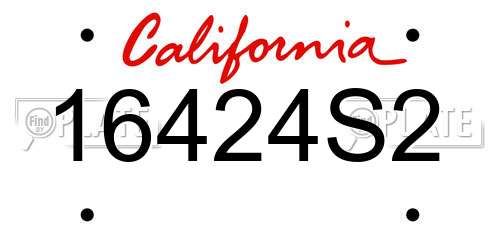 16424S2 California License Plate