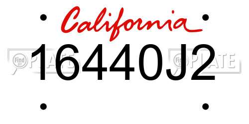 16440J2 California License Plate