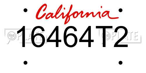 16464T2 California License Plate