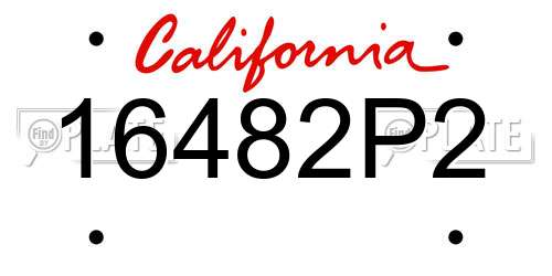 16482P2 California License Plate