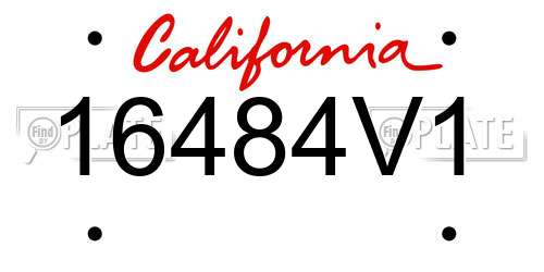 16484V1 California License Plate