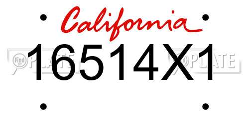16514X1 California License Plate