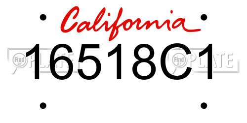 16518C1 California License Plate