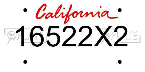 16522X2 California License Plate