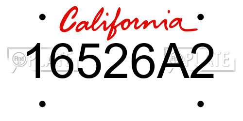16526A2 California License Plate