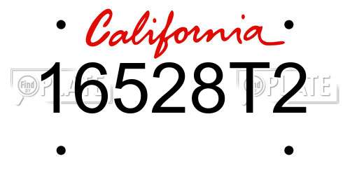 16528T2 California License Plate