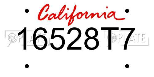 16528T7 California License Plate