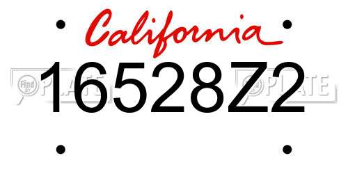 16528Z2 California License Plate