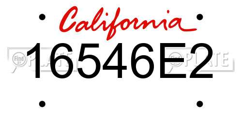 16546E2 California License Plate