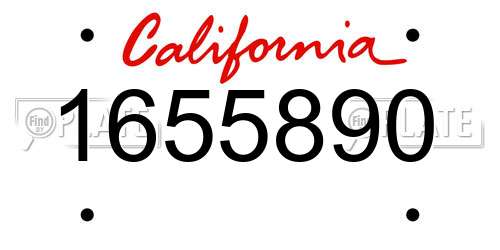 1655890 California License Plate