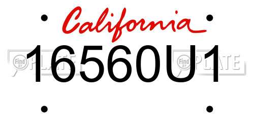 16560U1 California License Plate