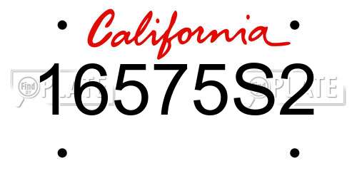 16575S2 California License Plate