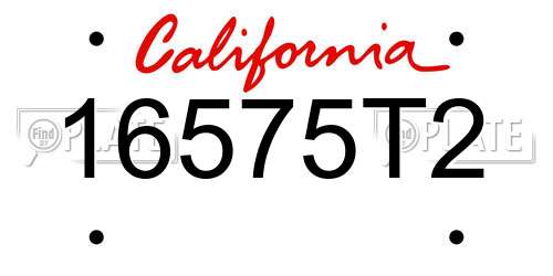 16575T2 California License Plate