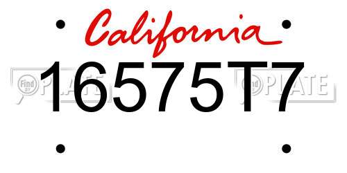 16575T7 California License Plate