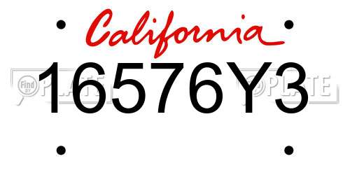 16576Y3 California License Plate