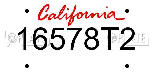 16578T2 California License Plate