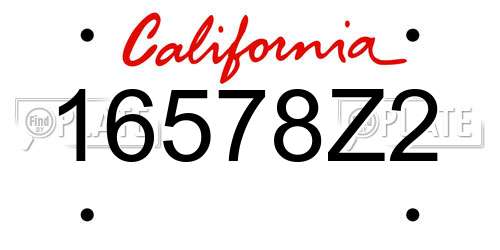 16578Z2 California License Plate