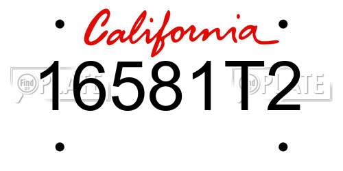 16581T2 California License Plate
