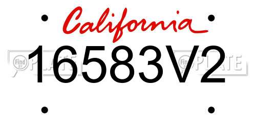 16583V2 California License Plate