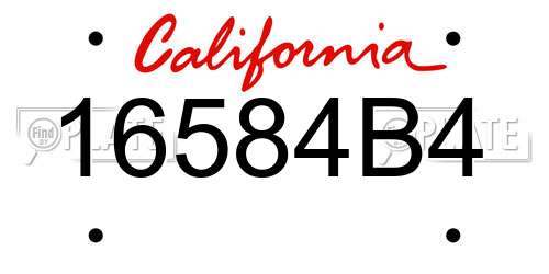 16584B4 California License Plate