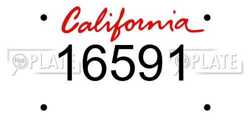16591 California License Plate