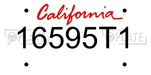 16595T1 California License Plate