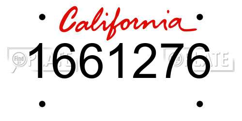 1661276 California License Plate