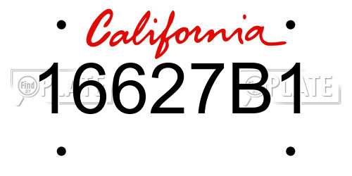 16627B1 California License Plate