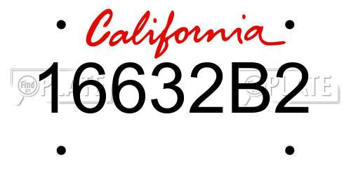 16632B2 California License Plate