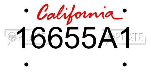 16655A1 California License Plate