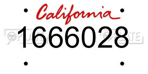 1666028 California License Plate