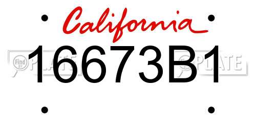 16673B1 California License Plate